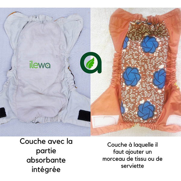 ILEWA Couches bébé avec serviette intégrée