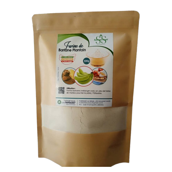 SUZANNE SANTE Farine de bananes plantain 500G