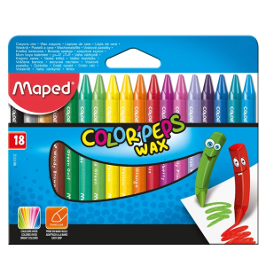 POCHETTE DE CRAYONS CIRE DE 18 COULEURS MAPED MINI